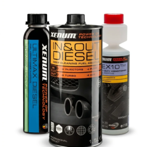 Pack de tratamiento completo MotorLab Diésel para limpieza de FAP, protección de inyectores y mantenimiento de motor. Incluye Xenum In&Out Diesel, Ultimax Diesel y Nex10.